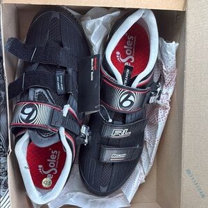 Bontrager Bike Red and Black Athletic Shoes with Velcro Straps and Ventilation